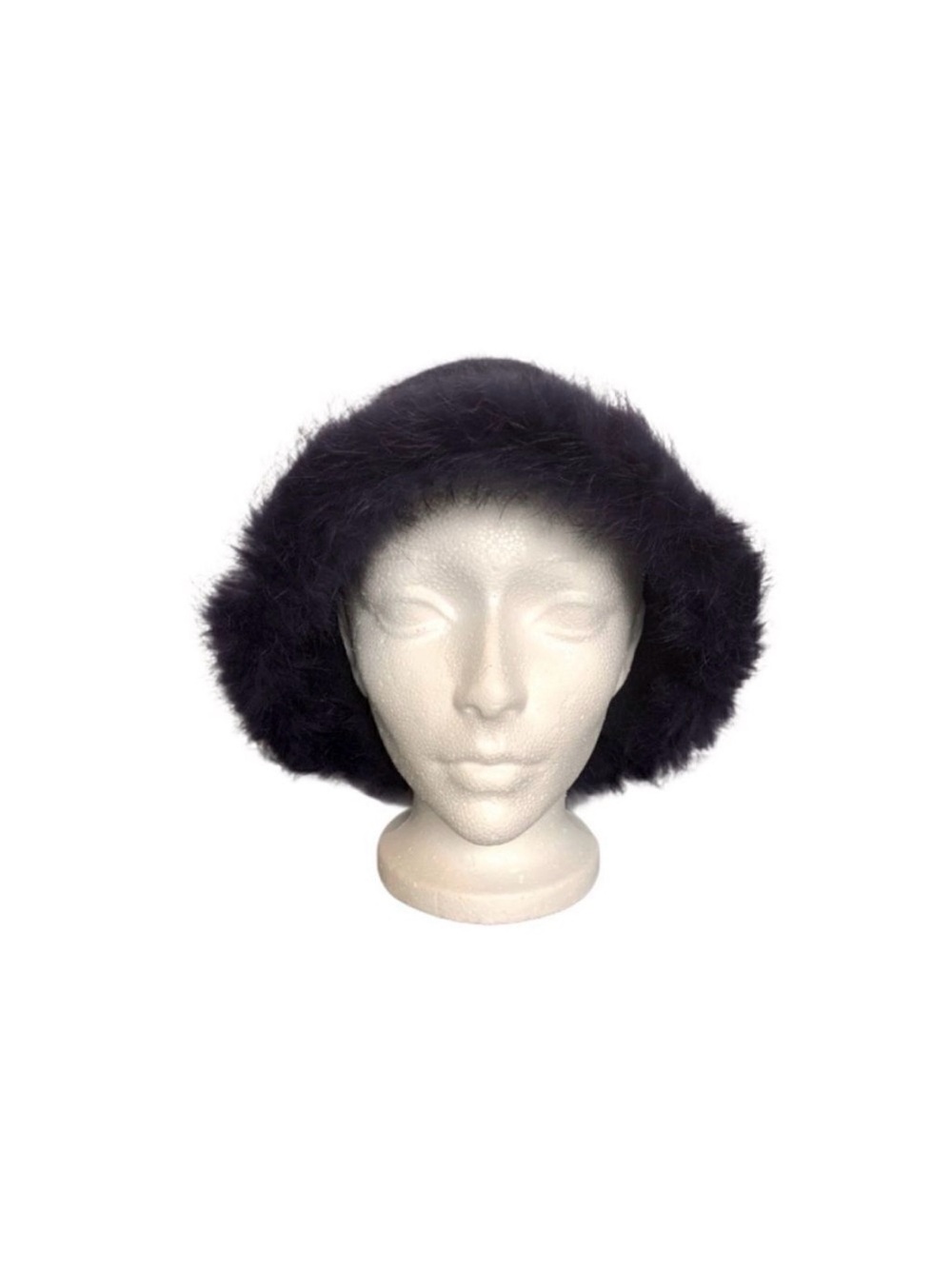 Deep Blue Rabbit/Angora Wool Blend Hat - Picture 3 of 7